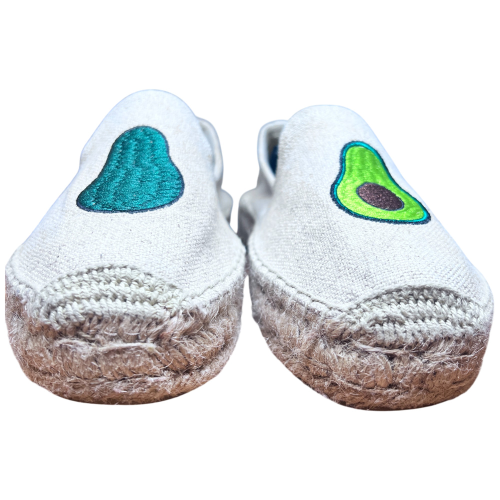 SOLUDOS by Jason Polan Women 9.5 Avacodo Embroidered Espadrilles Beige Flats - Picture 9 of 16